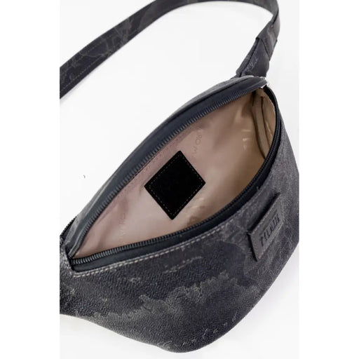 Open gray fanny pack displayed on Assorted Patterned Fanny Packs product page