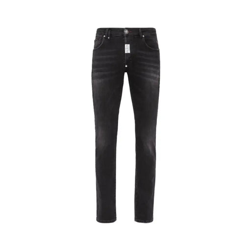Dark grey slim-fit denim jeans with subtle fading from Philipp Plein for women