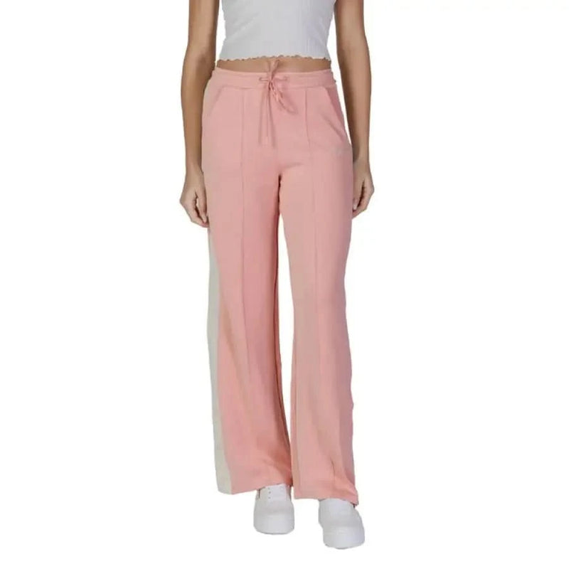 Pink wide-leg drawstring trousers with front pockets by Guess Active for women