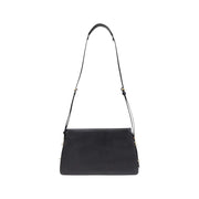 Black leather shoulder bag with adjustable strap and inside pocket from Pinko
