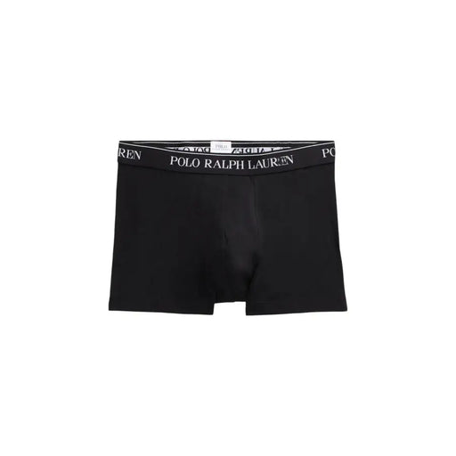 Black boxer briefs with white Polo Ralph Lauren waistband, made of cotton elastane