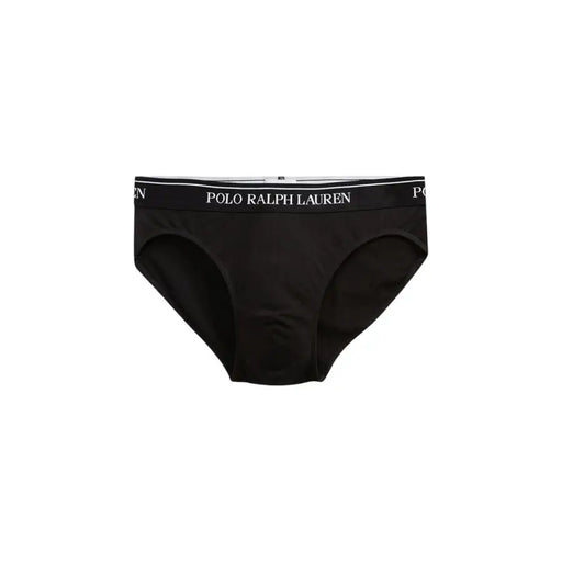 Black cotton elastane men’s underwear with white Polo Ralph Lauren waistband