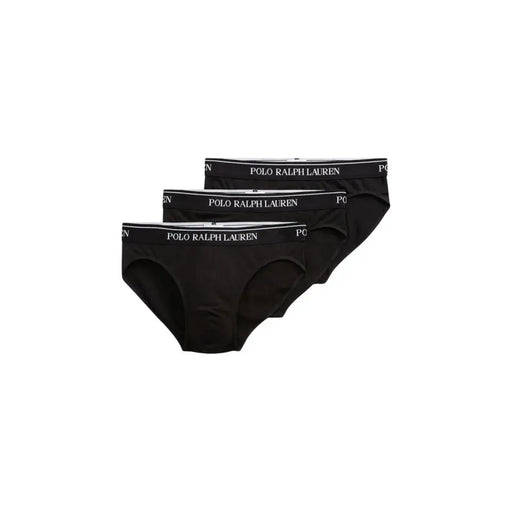 Pack of three Ralph Lauren men’s black cotton elastane underwear with white waistbands