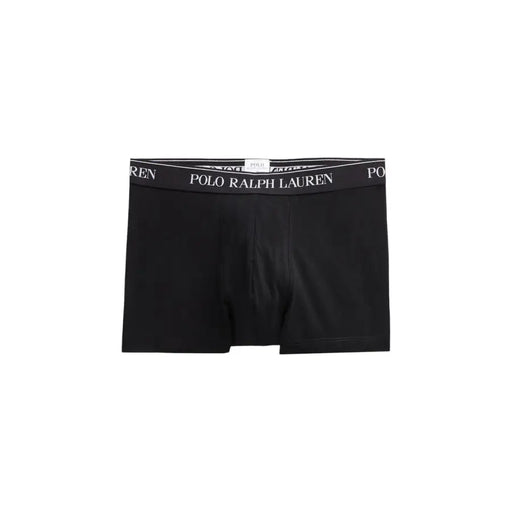 Black cotton boxer briefs with a white waistband from Ralph Lauren Mens Grey Cotton Underwear collection