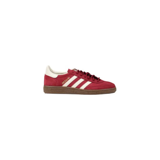 Red Adidas Spezial sneaker featuring a red and white design and premium materials