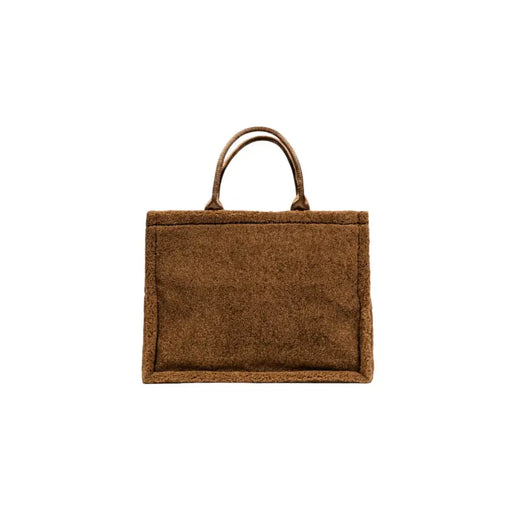 Brown textured tote bag with two top handles from Replay Women Zip Handbag collection