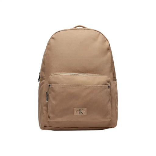 Tan Backpack with Front Pocket showcasing its functional design and stylish exterior