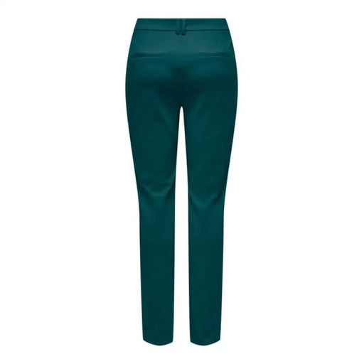 Teal-colored slim-fit women’s trousers from Only for stylish everyday wear