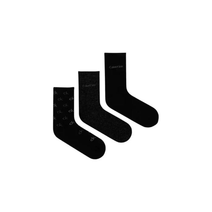 Set of Three Black Calvin Klein Socks displayed elegantly on a neutral background