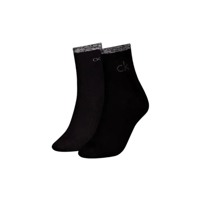 Two Black Calvin Klein Socks displayed for purchase on a neutral background
