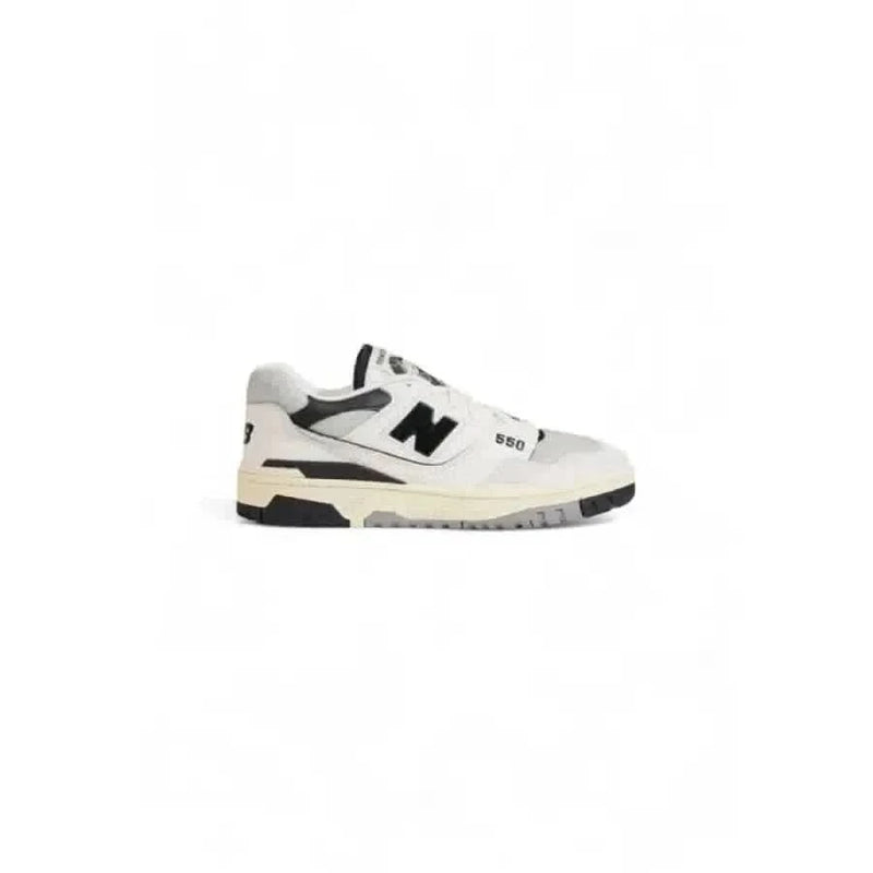 White and black New Balance 550 sneakers for men with stylish design and comfort