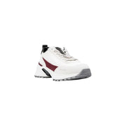 White and burgundy athletic sneaker with chunky sole from Calvin Klein for women