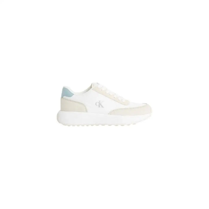 White Calvin Klein sneaker displayed prominently in the Calvin Klein White Sneaker product image