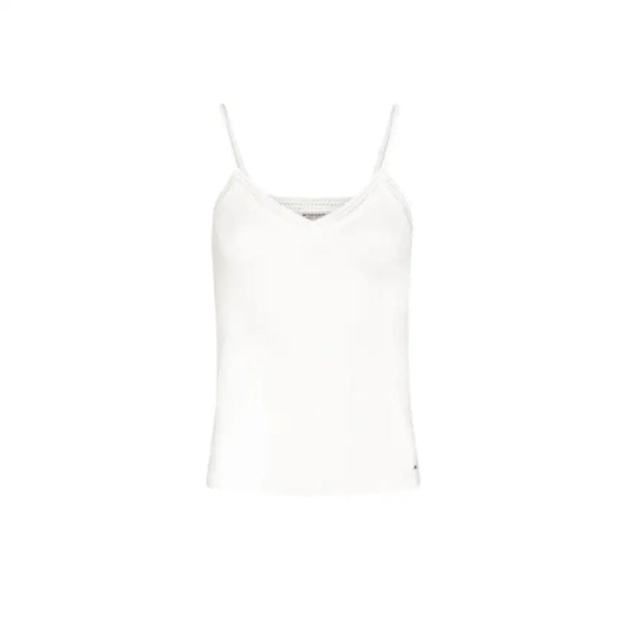 White camisole top displayed on a mannequin in a retail clothing store