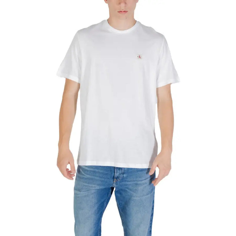 White crew neck T-shirt displayed in the Black Short Sleeve Crewneck T-Shirt product image
