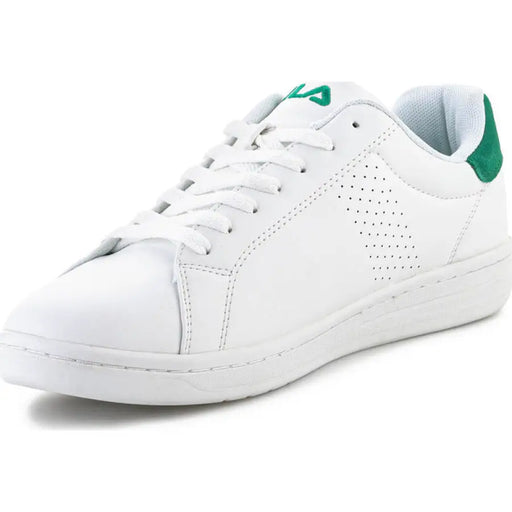 White leather sneaker with green accents from Fila Men Sneakers All Seasons White