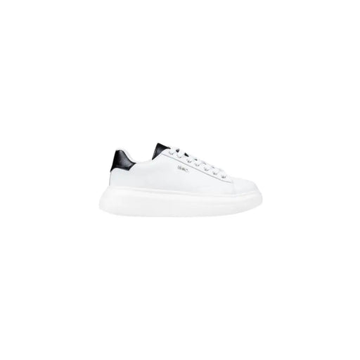 White leather slip-on sneakers with black heel tab and thick soles by Liu Jo Women