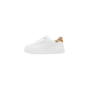 White polyurethane platform sneakers with brown textured heel tab by Alviero Martini Prima Classe