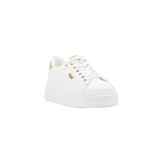 Alviero Martini Prima Classe white women sneakers with gold accents and laces