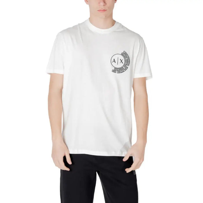 White T-shirt with logo for Men displayed in product named Mens White T Shirt with Logo