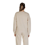 Guess Women Beige Rhinestone Round Neck Sweatshirt and Matching Pants for Women