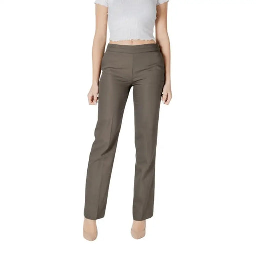 Woman’s olive green dress pants displayed as part of the Womens Olive Green Dress Pants product