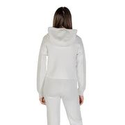 Full light gray women’s tracksuit with hooded sweatshirt and matching pants displayed