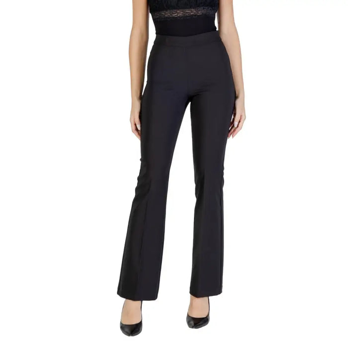 Rinascimento Femme Noir Pantalon Automne Hiver avec Zip