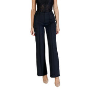 Women’s black high-waisted wide-leg trousers from Guess Active Fall Winter collection