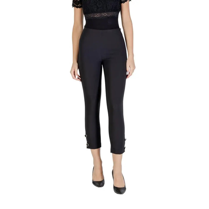 Rinascimento Femme Pantalon Automne Hiver Noir Zip