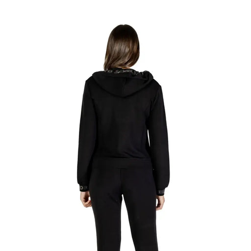 Women’s black hooded tracksuit with rhinestones from Liu Jo Womens Zip Hoodie collection