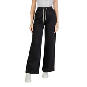 Women’s black wide-leg sweatpants with white drawstring from Guess Active for fall winter
