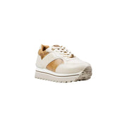 Women’s cream and tan platform sneakers with textured sole from Alviero Martini Prima Classe