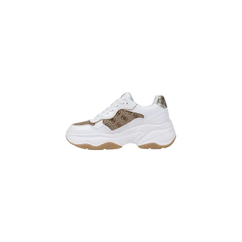 Women’s white and brown monogrammed platform slip-on sneakers for fall winter style