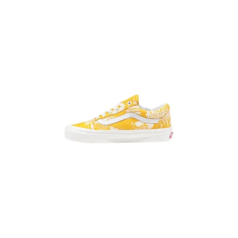 Yellow and white floral Vans sneakers for women showcasing stylish floral design