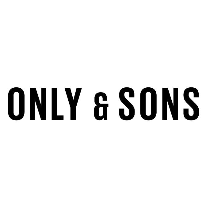 Man in a white T-shirt from the Only & Sons collection.
