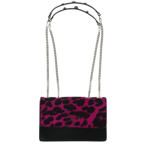 Patrizia Pepe elegant pink and black leopard print bag