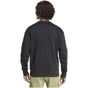 Adidas black men’s crewneck sweatshirt with soft textured fabric ribbed cuffs and front pockets