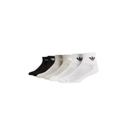 Six pairs of Adidas Trefoil logo ankle socks in black grey and white for Spring Summer collection