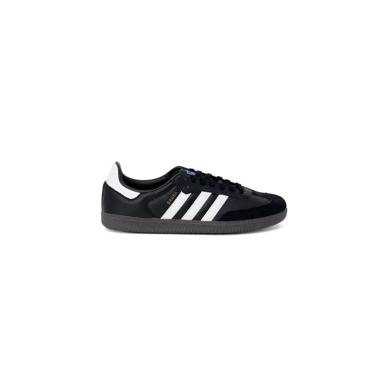 Adidas Baskets en cuir noir pour homme, pointure 36 (2,5 US), modèle Samba noir avec trois bandes blanches et languette au talon