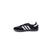 Adidas Baskets en cuir noir pour homme, pointure 36 (2,5 US), modèle Samba noir avec trois bandes blanches et languette au talon