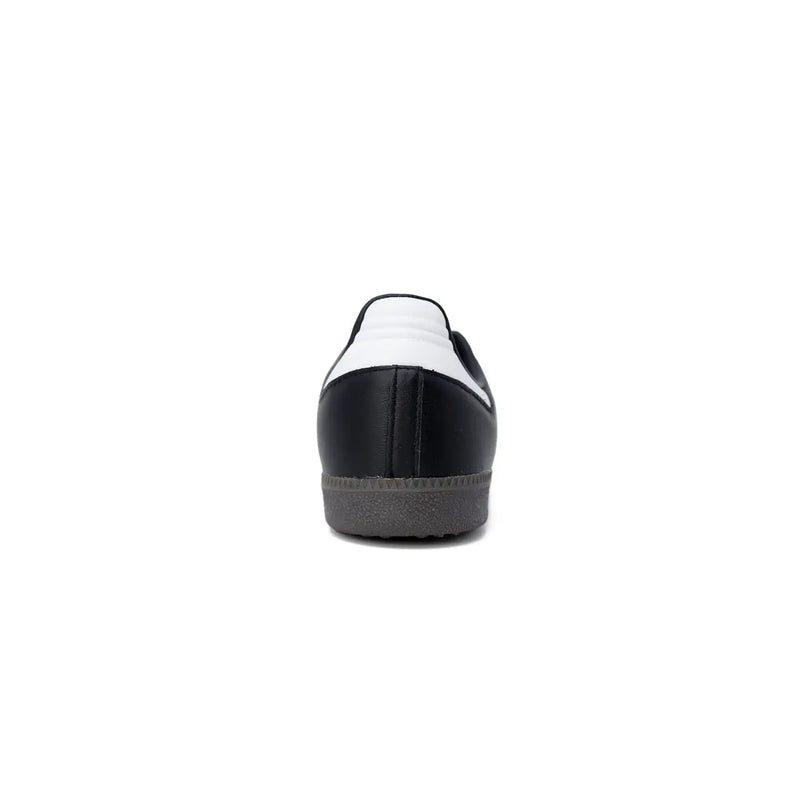 Adidas Baskets slip-on en cuir pour homme, noires et blanches, semelle en caoutchouc gris, pointure 2,5
