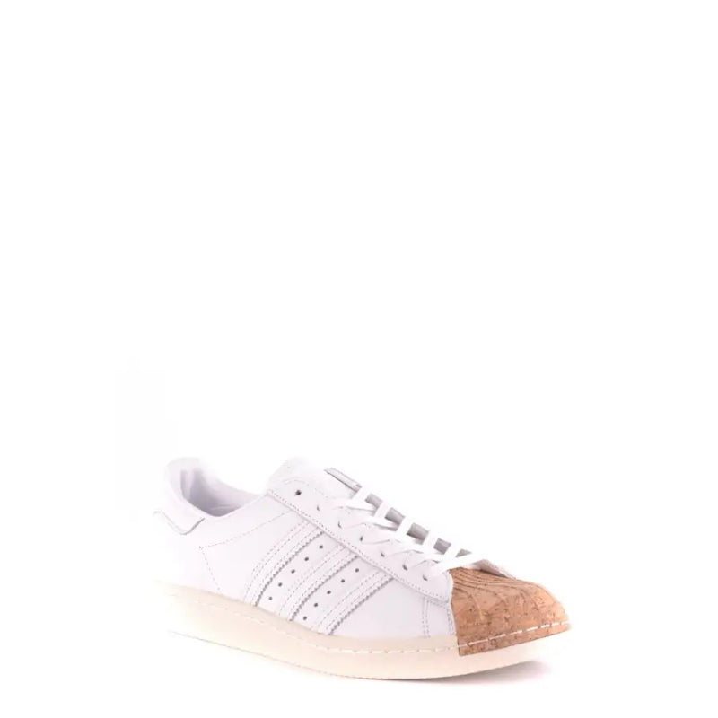 Adidas Baskets homme en cuir blanc avec bout en liège naturel et semelle en caoutchouc crème, modèle sport à enfiler 35571