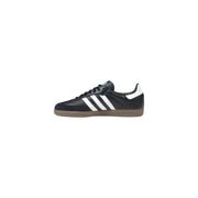 Adidas Baskets homme Samba en cuir noir avec trois bandes blanches, semelle en gomme et lacets noirs pour le printemps et l'été