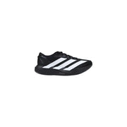 Adidas Baskets pour homme en tissu synthétique noir avec trois larges bandes blanches, conçues pour la course à pied