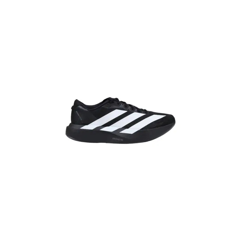 Adidas Baskets pour homme en tissu synthétique noir avec trois larges bandes blanches, conçues pour la course à pied