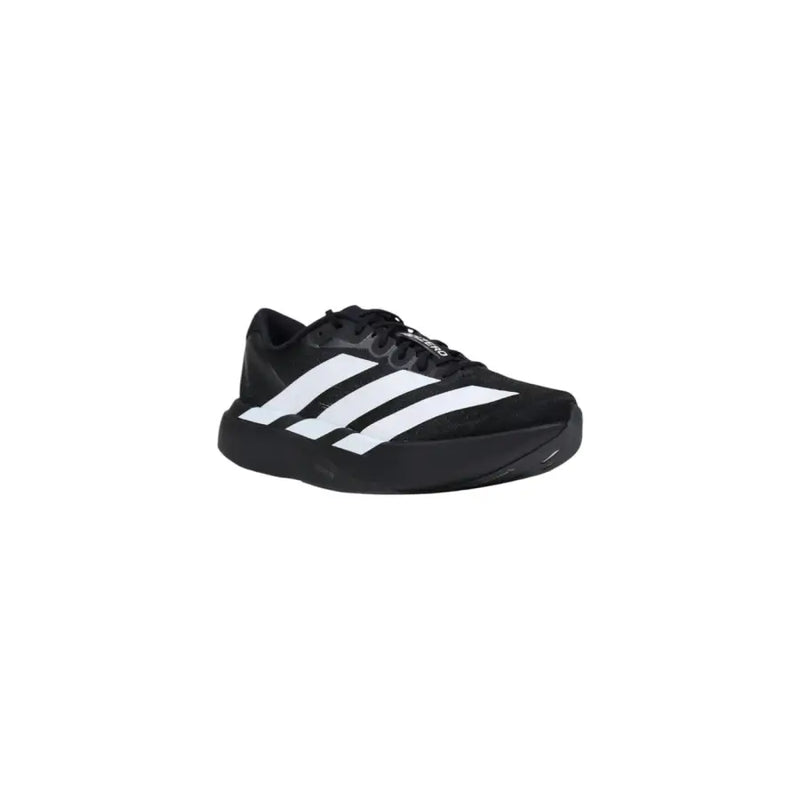 Adidas Baskets homme noires en matière synthétique avec trois bandes blanches sur les côtés, modèle JP7149, chaussure de running