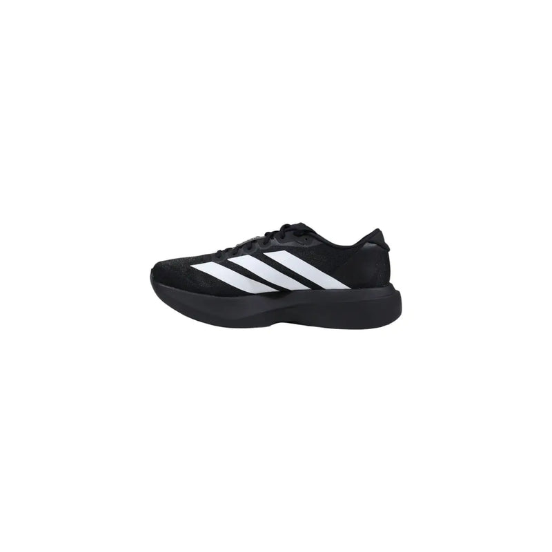 Adidas men sneakers black synthetic fabric running shoe with three white stripes on the side model JP7149