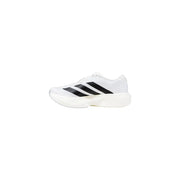 Adidas men sneakers white synthetic sporty slip on with black 三条纹 stripes and chunky white sole