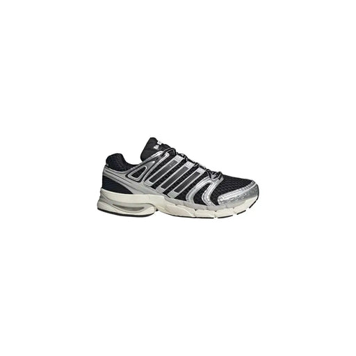 Adidas Originals men control 5 sneakers black synthetic with black silver mesh upper metallic stripes and white midsole